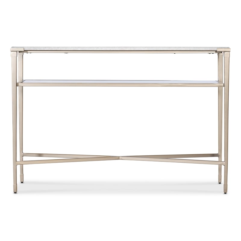 Melange Jen Console Table with White Stone Top by Hooker Furnishings