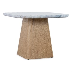 Commerce and Market Hudson Low Nesting Table with Stone Top on Natural Wood Base