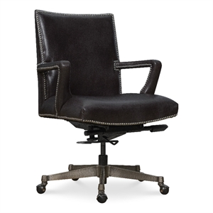 Phoenix Executive Swivel Tilt Chair with Black Leather by Hooker Furnishings