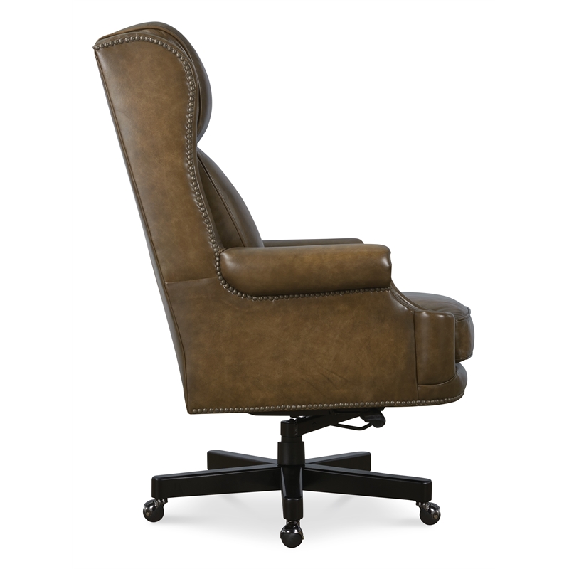 Tucker Executive Swivel Tilt Chair with Brown Leather by Hooker Furnishings
