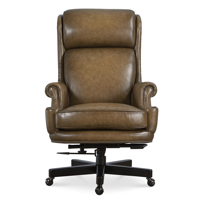 Tucker Executive Swivel Tilt Chair with Brown Leather by Hooker Furnishings