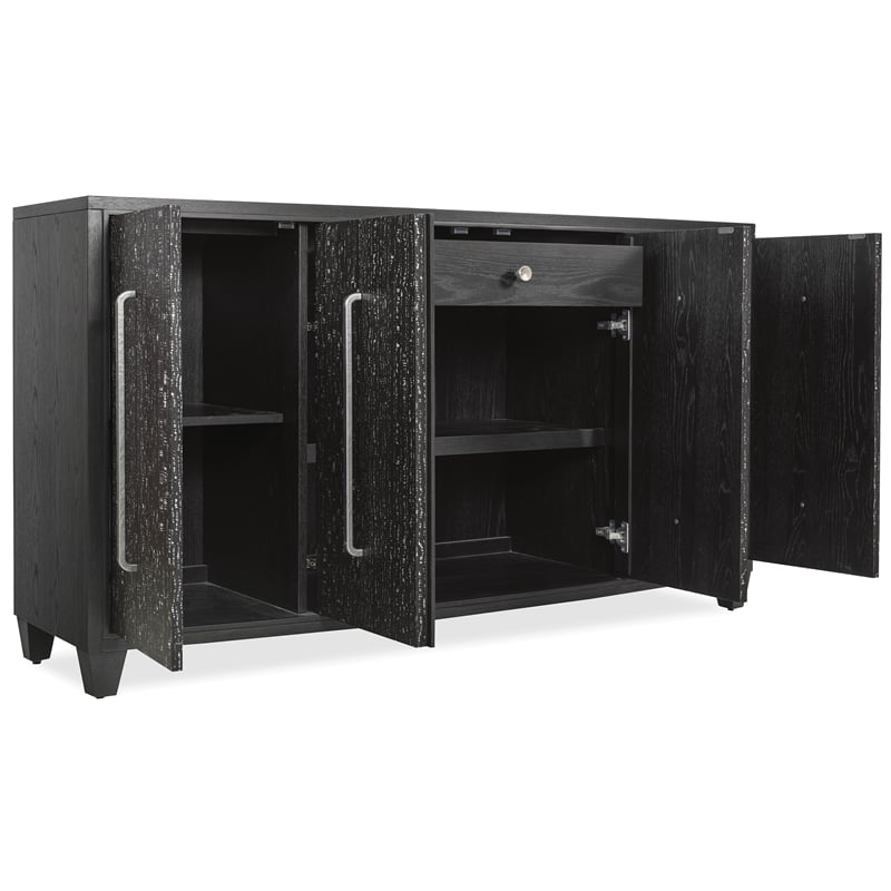 Melange Midnight Credenza in Black Wood Finish by Hooker Furniture