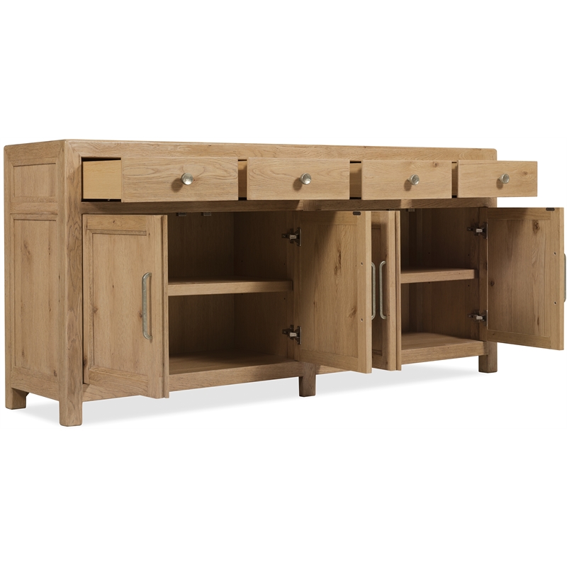 Driftwood 4-Door 4-Drawer Buffet in Light Brown Wood by Hooker Furniture