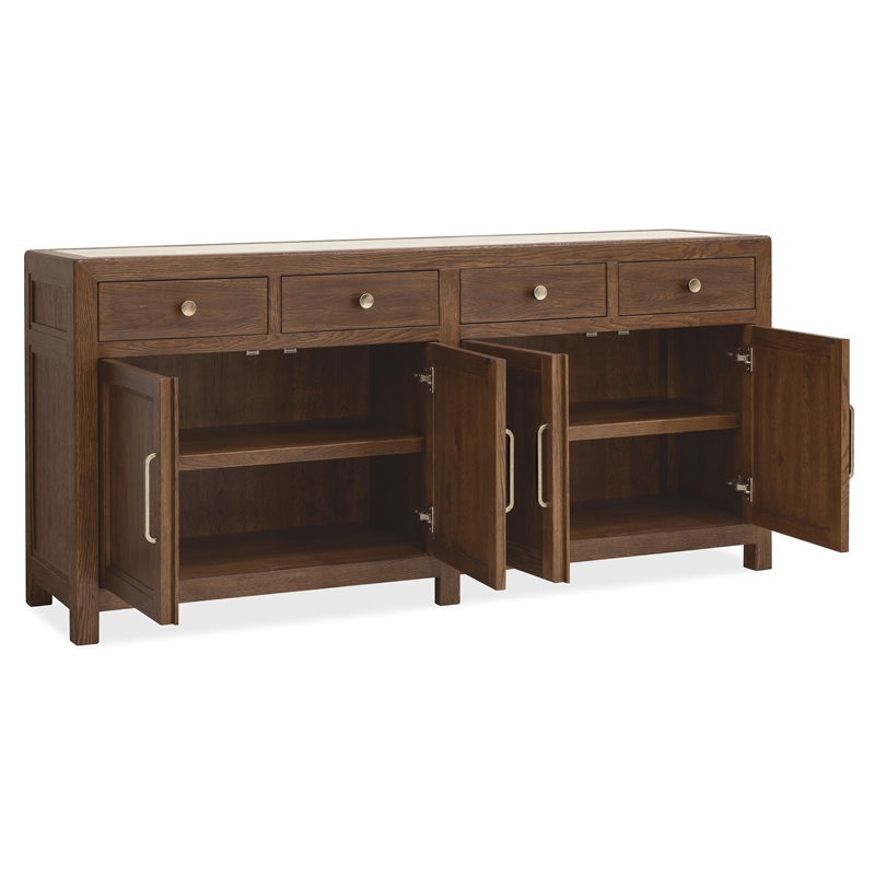 Driftwood 4-Door 4-Drawer Buffet in Brown Wood by Hooker Furniture