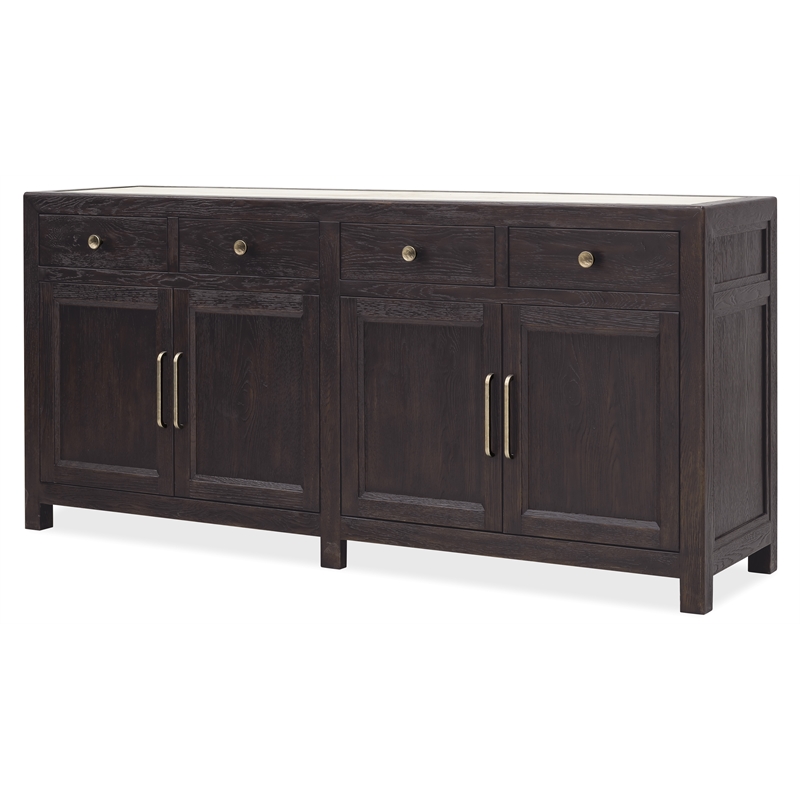 Driftwood 4-Door 4-Drawer Buffet in Black Wood by Hooker Furniture