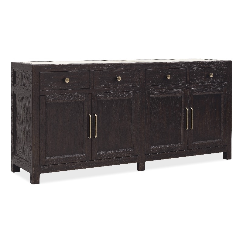 Driftwood 4-Door 4-Drawer Buffet in Black Wood by Hooker Furniture