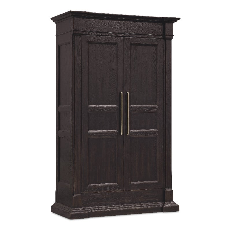 Driftwood Bar-Pull Wardrobe in Black Wood by Hooker Furniture