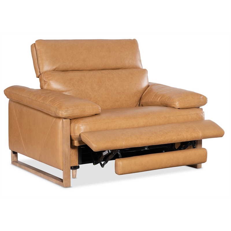 Jericho Power Recliner with Power Headrest in Brown Leather by Hooker Furniture
