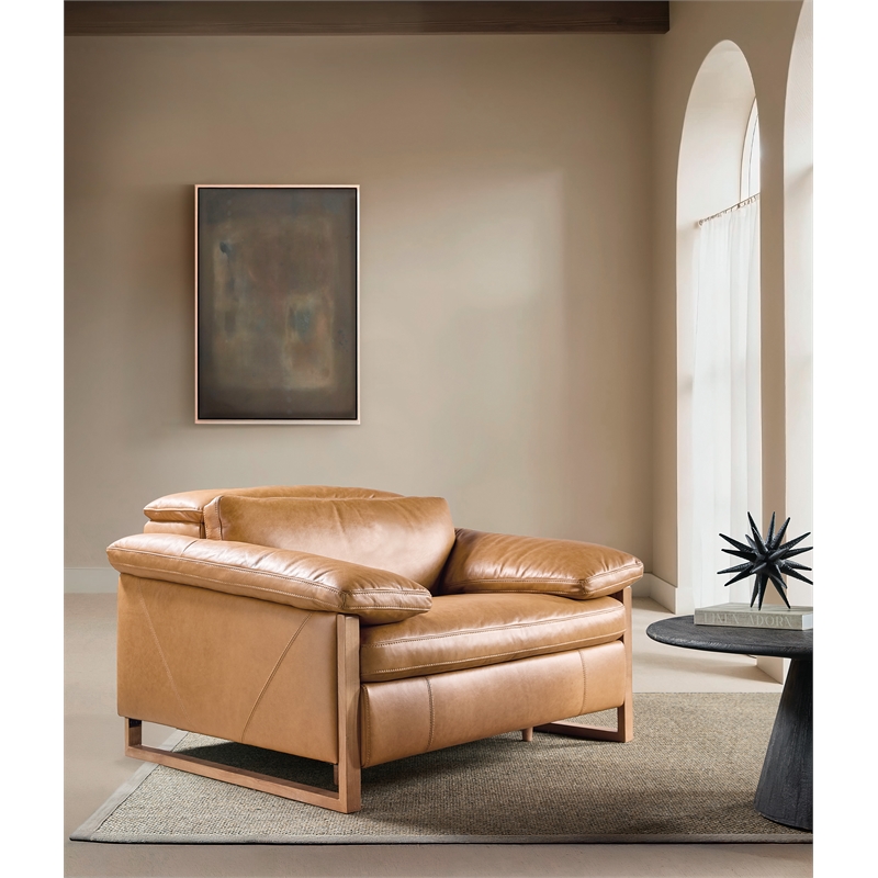 Jericho Power Recliner with Power Headrest in Brown Leather by Hooker Furniture