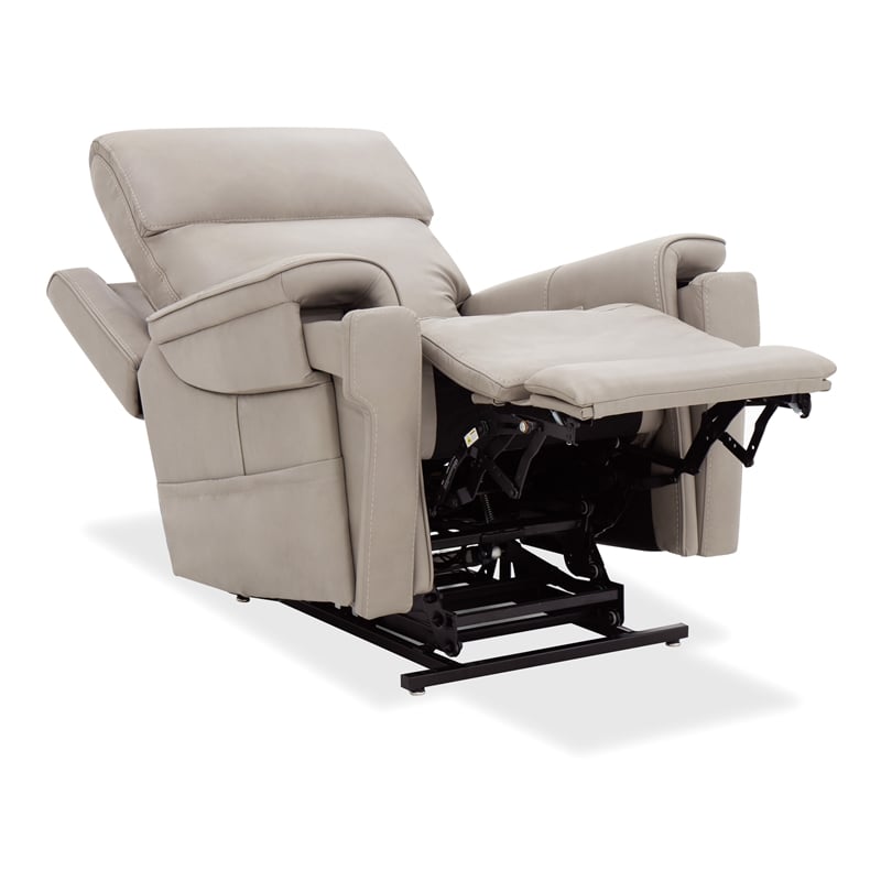 Lyra Lift Chair with Power Recline Headrest and Lumbar in Gray Leather