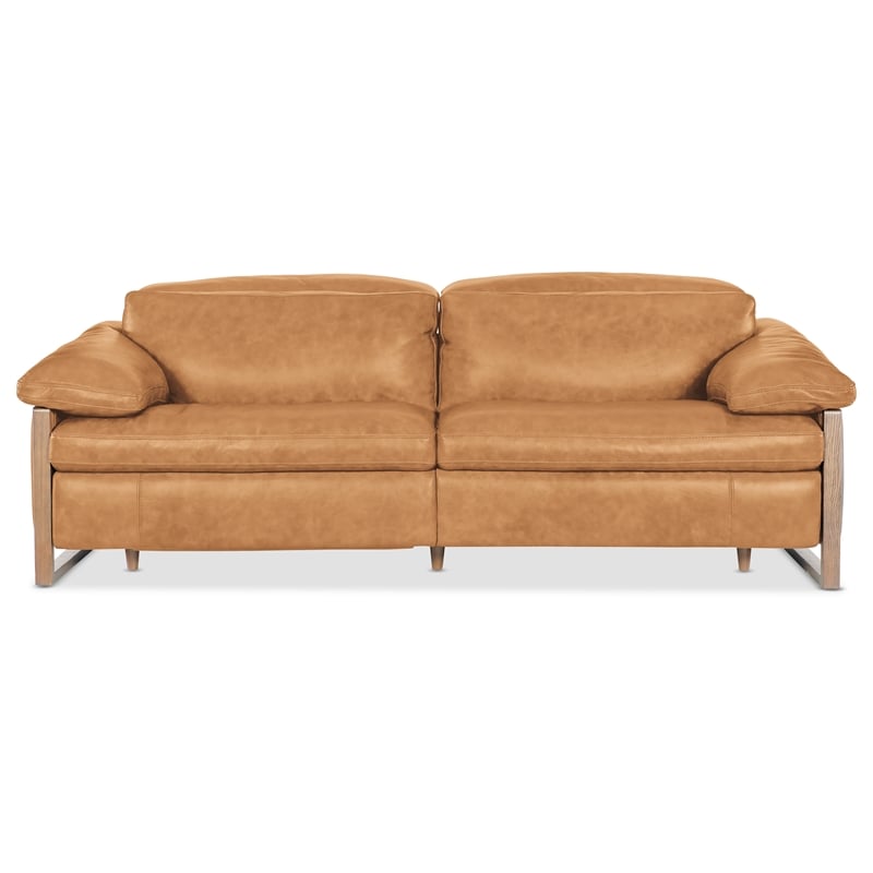 Jericho Power Sofa with Power Headrest in Brown Leather by Hooker Furniture