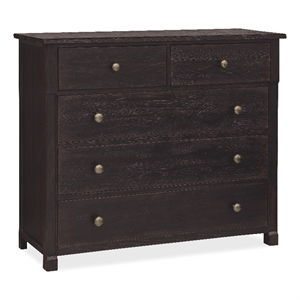 Driftwood Five-Drawer Chest in Black Wood by Hooker Furniture