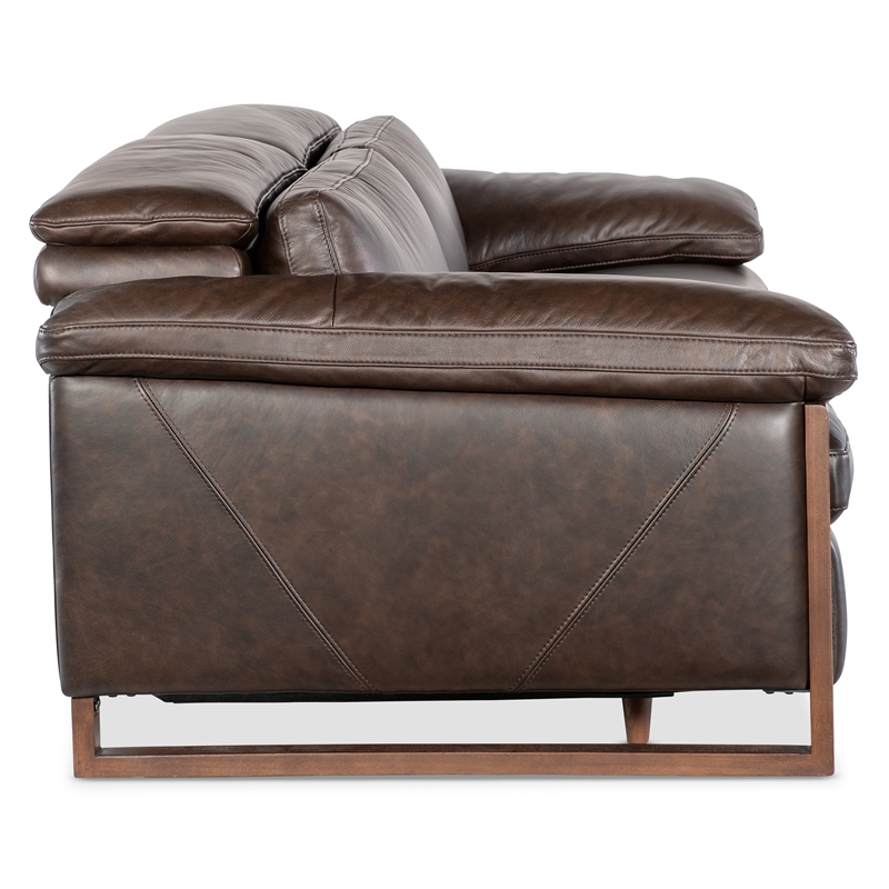 Jericho Power Sofa with Power Headrest in Brown Leather by Hooker Furniture