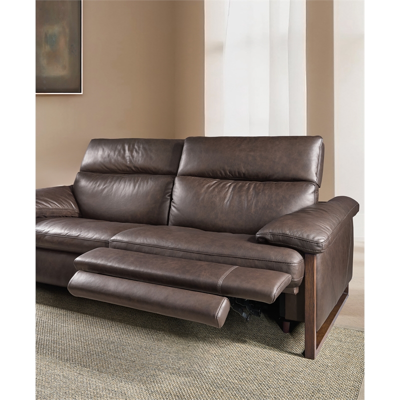 Jericho Power Sofa with Power Headrest in Brown Leather by Hooker Furniture