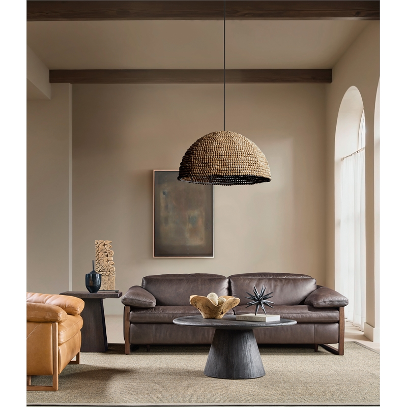 Jericho Power Sofa with Power Headrest in Brown Leather by Hooker Furniture