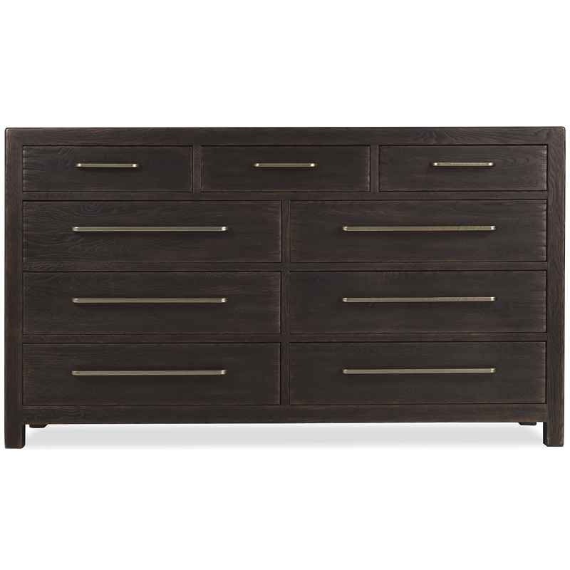 Driftwood Nine-Drawer Dresser in Black Wood by Hooker Furniture