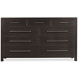 Driftwood Nine-Drawer Dresser in Black Wood by Hooker Furniture