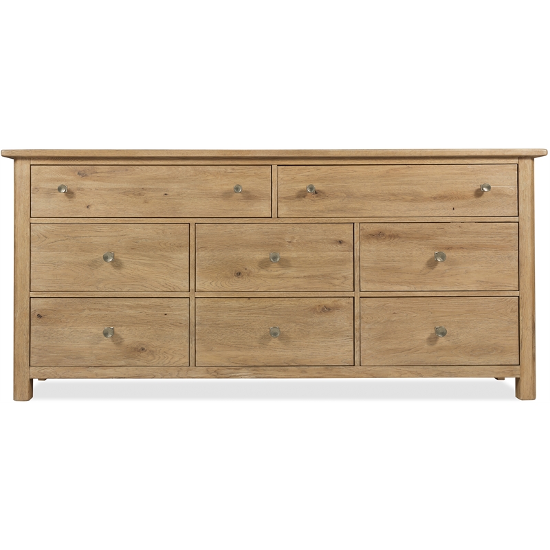 Driftwood Eight-Drawer Dresser in Light Brown Wood by Hooker Furniture