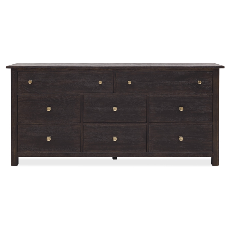 Driftwood Eight-Drawer Dresser in Black Wood by Hooker Furniture