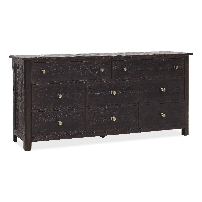 Driftwood Eight-Drawer Dresser in Black Wood by Hooker Furniture