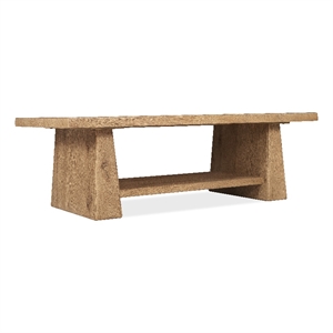 Driftwood Rectangle Cocktail Table in Light Brown Wood by Hooker Furniture