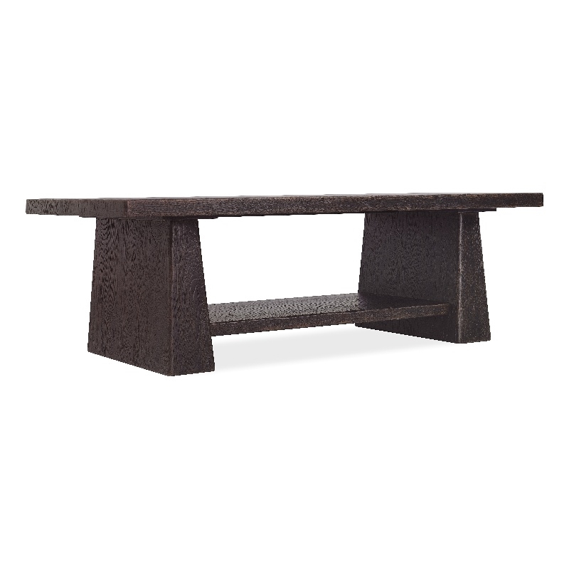 Driftwood Rectangle Cocktail Table in Black Wood by Hooker Furniture