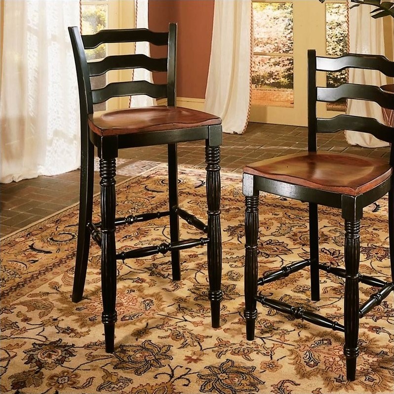 Hooker Furniture Indigo Creek 30.63" Bar Stool in Rubthrough Black