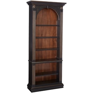 Seven Seas 6-Shelf Wood-Framed Bookcase in Black Finish by Hooker Furniture