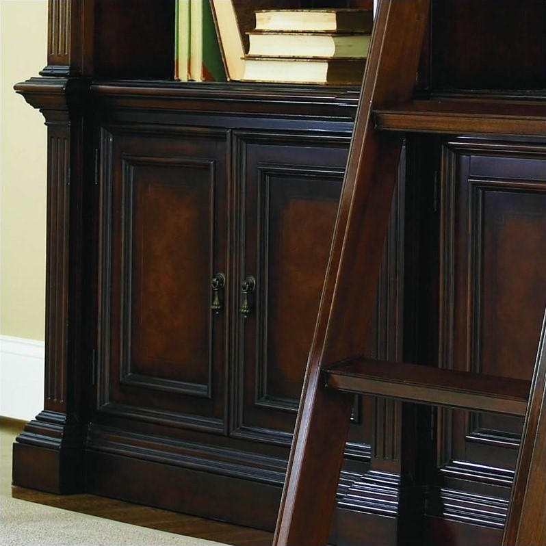 Hooker Furniture European Renaissance II Double Bookcase with Ladder and Rail 37410225