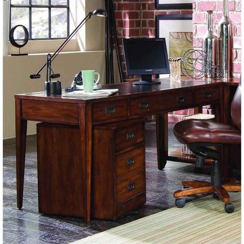 Hooker Furniture Danforth Executive Leg Desk In Rich Medium Brown 388 10 458