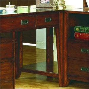 hooker furniture danforth corner unit in rich mediium brown