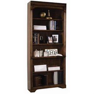 hooker furniture brookhaven tall bookcase in distressed clear cherry