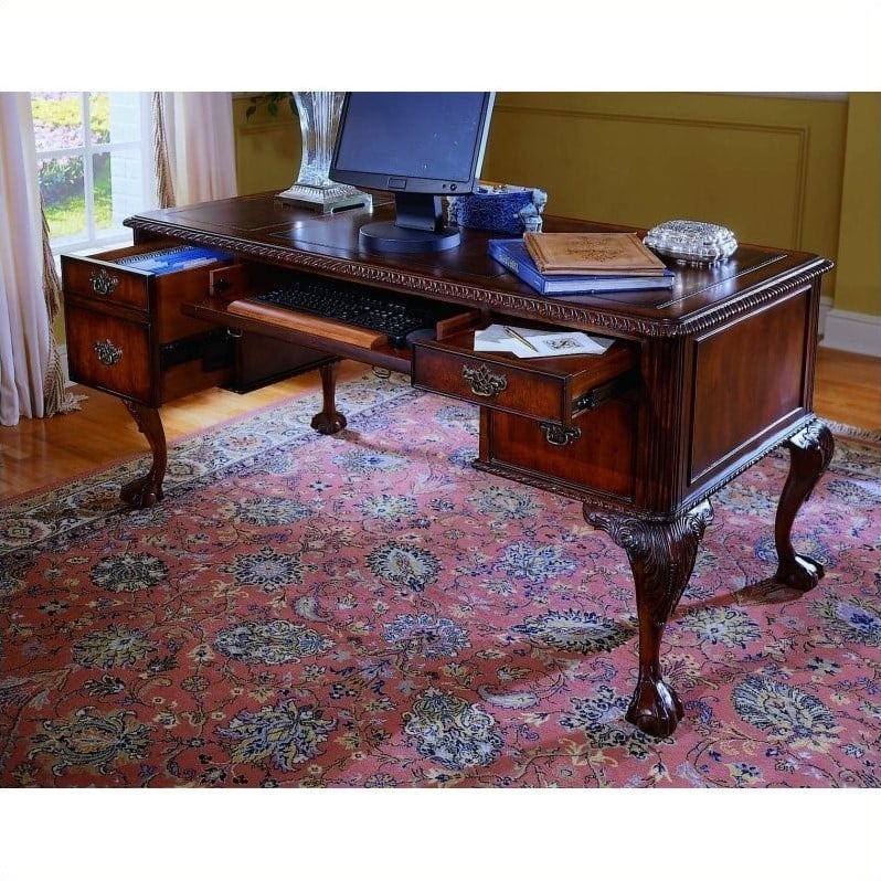 Hooker Furniture Ball And Claw Computer Desk In Dark Cherry 434