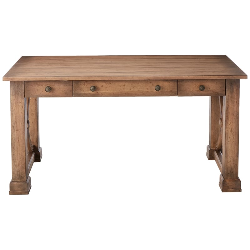Melange Architectural Writing Desk in Natural Oak Wood Finish by Hooker