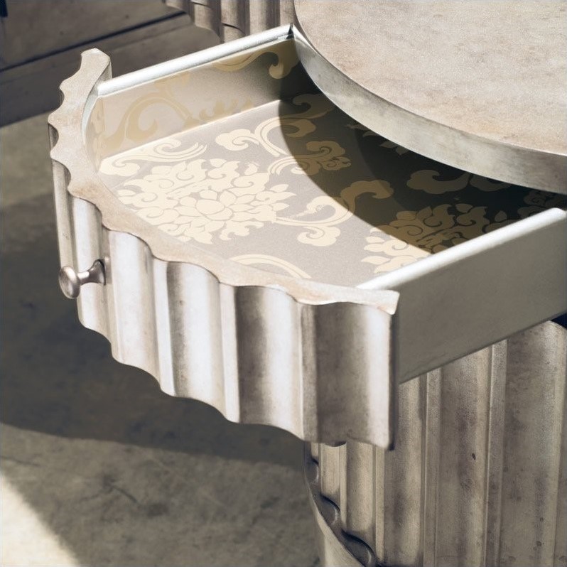 Melange Solid Wood Fluted Kidney Desk in Champagne Silver by Hooker Furniture