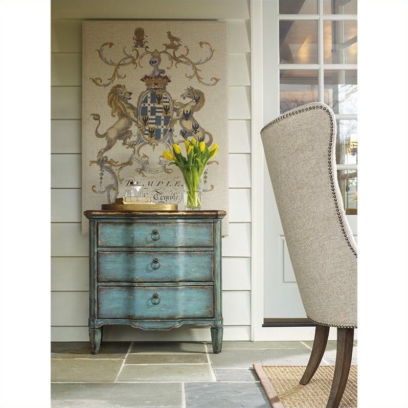 Hooker Furniture Seven Seas Three Drawer Turquoise Accent Chest ... - Hooker Furniture Seven Seas Three Drawer Turquoise Accent Chest Console