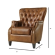 Hooker Furniture Seven Seas Tufted Leather Club Chair in Aegis Glove