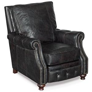 Hooker Furniture Seven Seas Leather Recliner Chair in Old Saddle Black