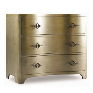 hooker furniture sanctuary three-drawer shaped front gold accent chest