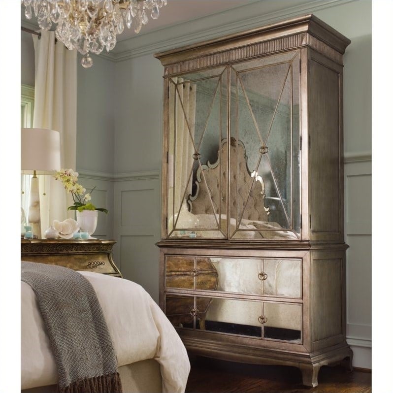 Hooker Furniture Sanctuary Mirror Armoire in Visage