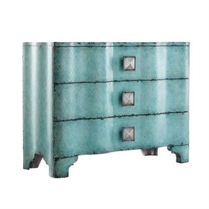 hooker furniture melange turquoise crackle accent chest in turquoise