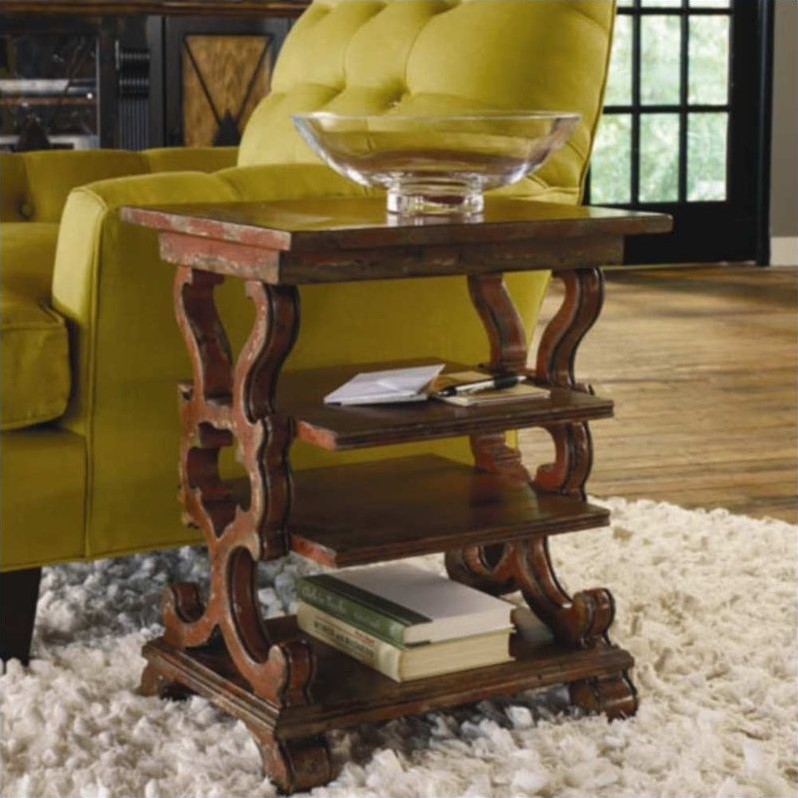 Sanctuary Rectangular Accent End Table in Rustic Red 300350002