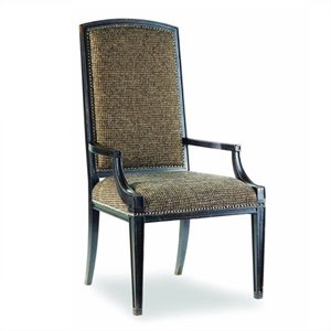 Hooker Furniture Sanctuary Mirage UpholsteredArm Dining Chair in Ebony