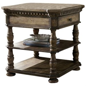 Hooker Furniture Sorella Wooden End Table in Antique Light Taupe