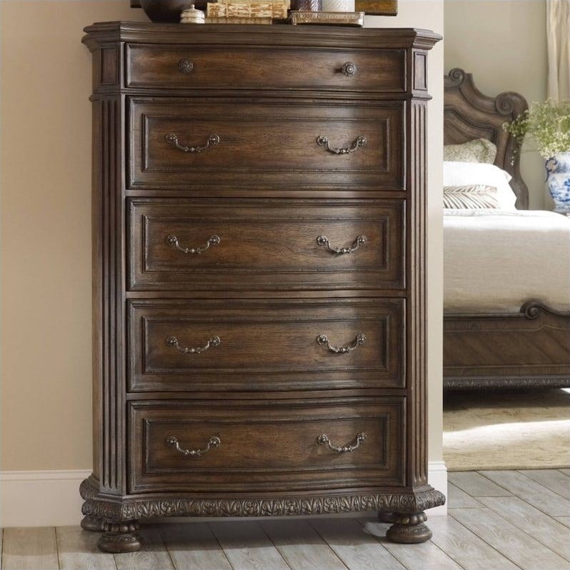Hooker Furniture Rhapsody 5-Drawer Chest in Rustic Walnut