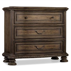 hooker furniture rhapsody 3-drawer bachelor's chest in rustic walnut