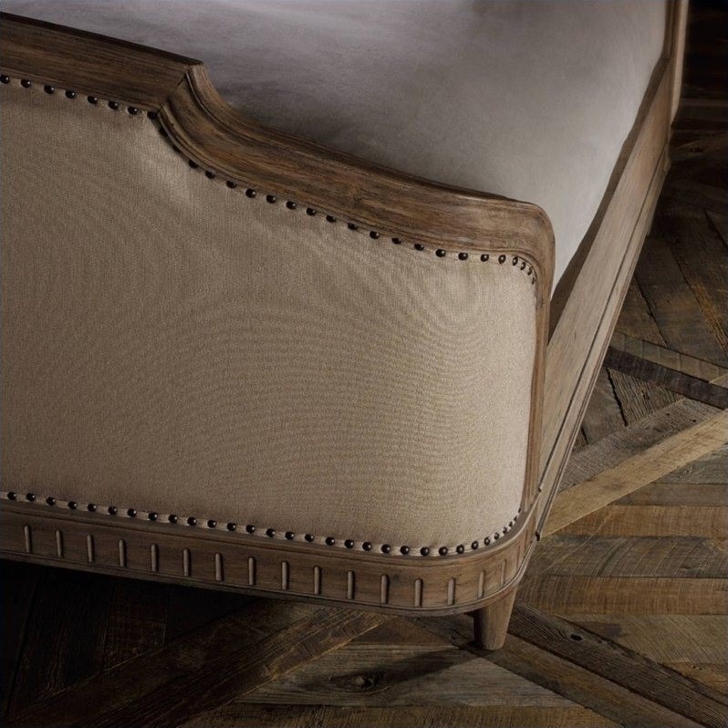 Furniture Corsica Upholstered Shelter Bed In Light Wood Upholstered Shelter Bed In Light Wood