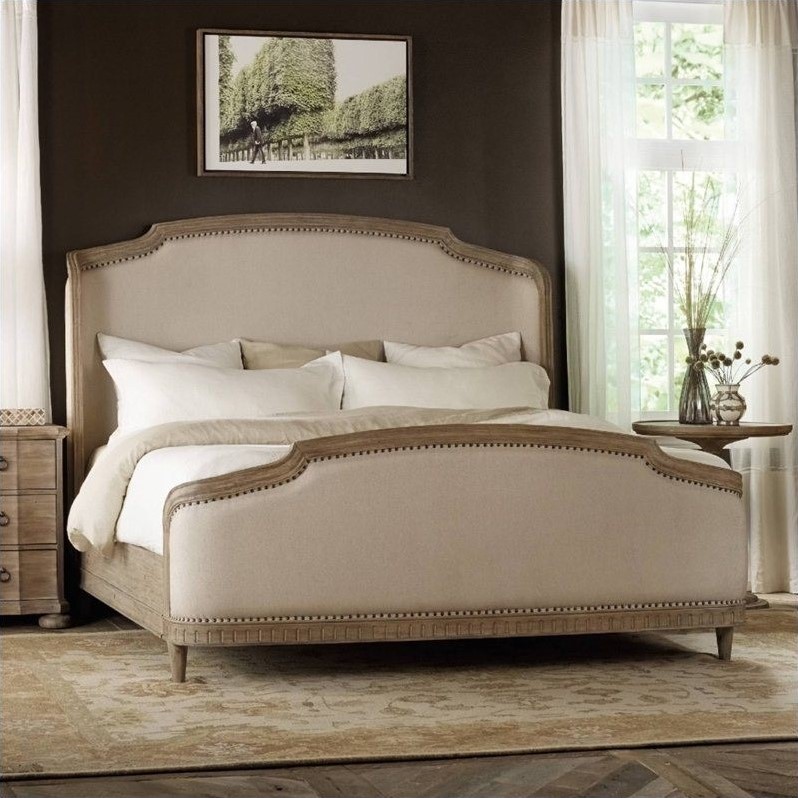 Hooker Furniture Corsica Upholstered Shelter Bed in Light Wood - 5180-908XX