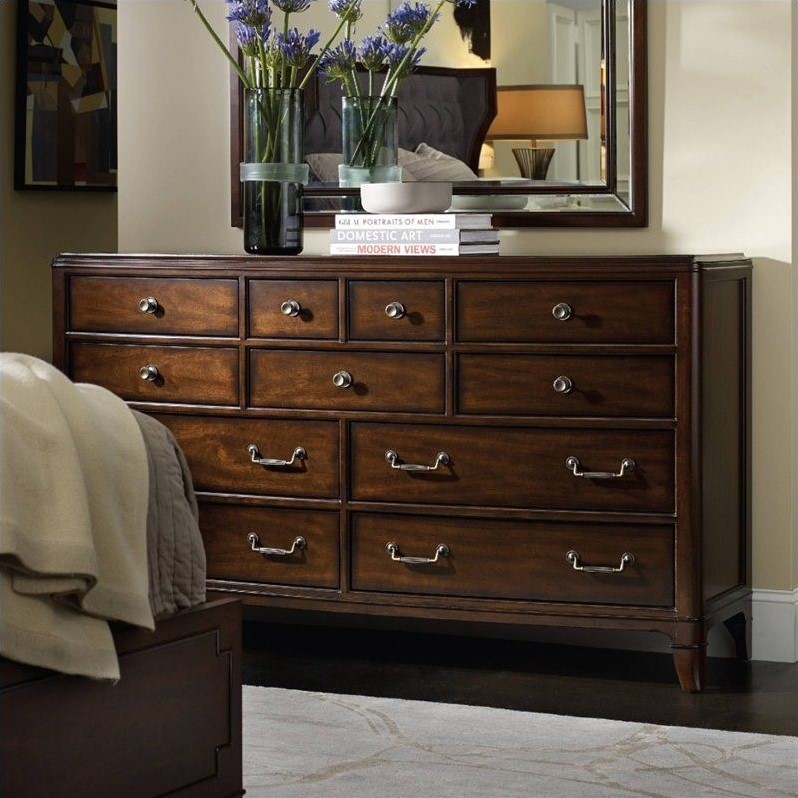 Hooker Furniture Palisade 11-Drawer Dresser in Walnut | Cymax Business
