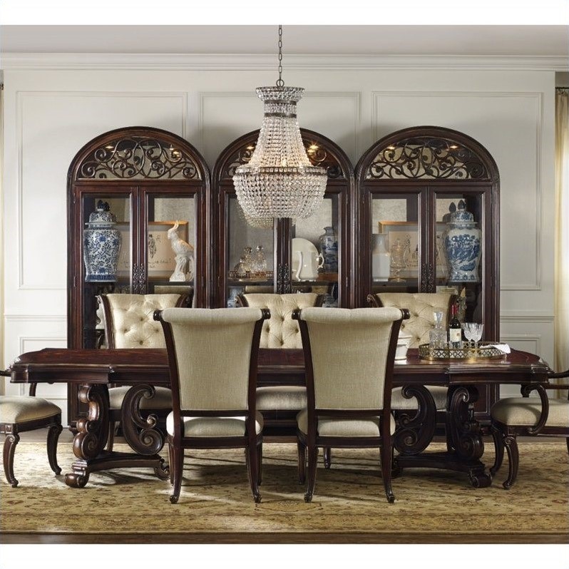 Hooker Furniture Grand Palais 88" Pedestal Dining Table in Dark Walnut